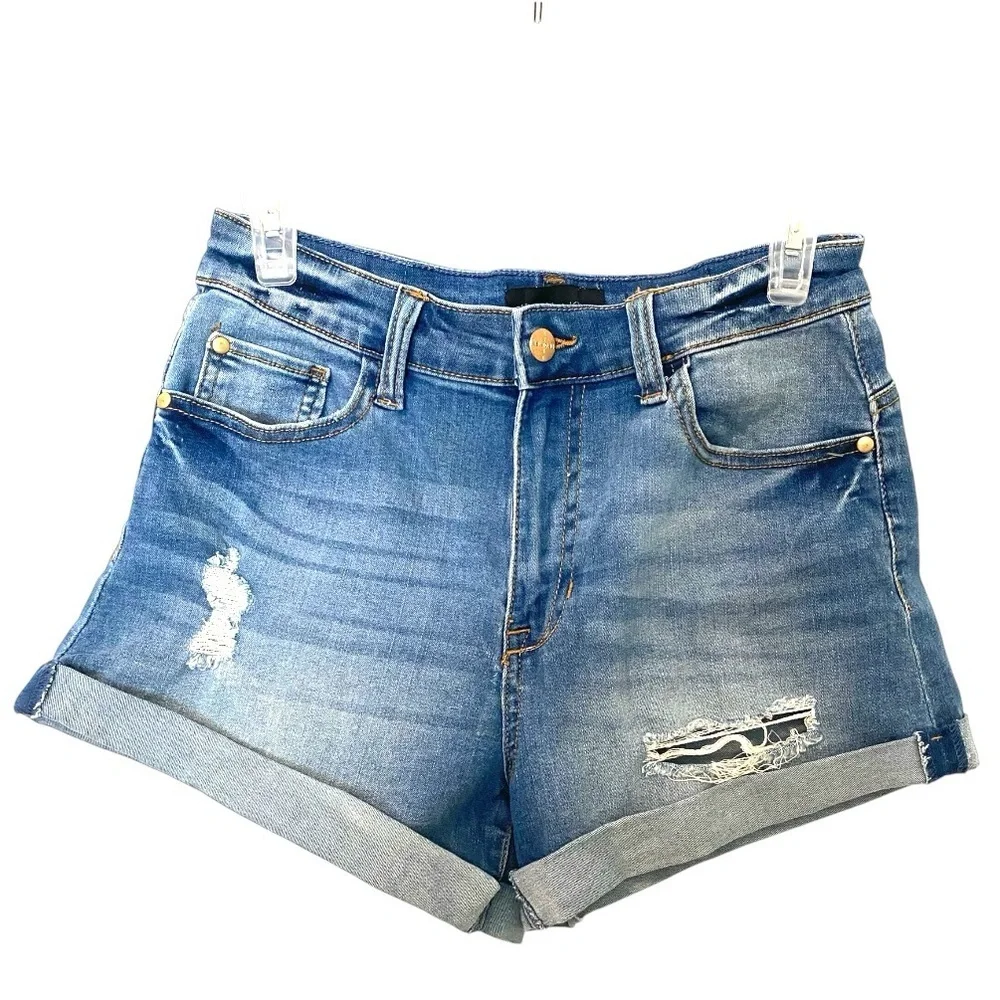 Kendall + Kylie The Icon Cuffed Jean Shorts Size 7/28 - Picture 2 of 9